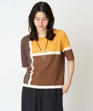 PZFGD13250 GEORGES RECH(ジョルジュ・レッシュ) カラーブロックインターシャニット オレンジ系
