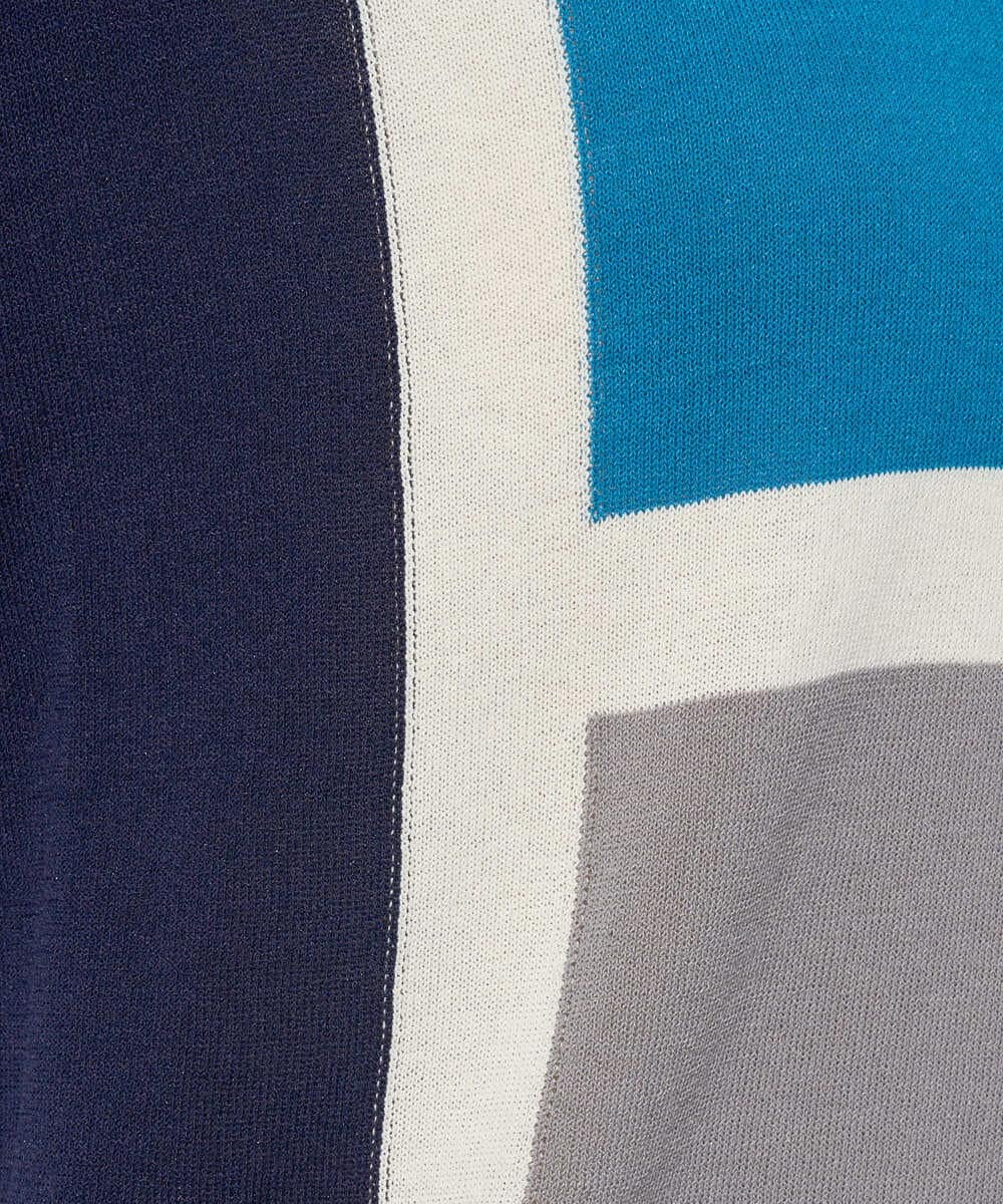 PZFGD13250 GEORGES RECH(ジョルジュ・レッシュ) カラーブロックインターシャニット ブルー系