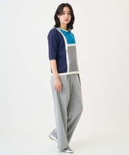 PZFGD13250 GEORGES RECH(ジョルジュ・レッシュ) カラーブロックインターシャニット ブルー系