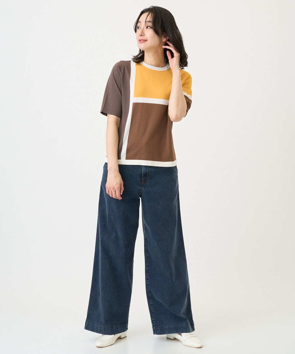 PZFGD13250 GEORGES RECH(ジョルジュ・レッシュ) カラーブロックインターシャニット ブルー系