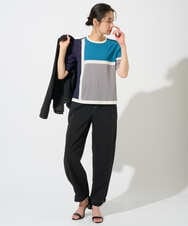 PZFGD13250 GEORGES RECH(ジョルジュ・レッシュ) カラーブロックインターシャニット ブルー系