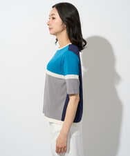 PZFGD13250 GEORGES RECH(ジョルジュ・レッシュ) カラーブロックインターシャニット ブルー系