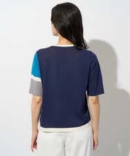 PZFGD13250 GEORGES RECH(ジョルジュ・レッシュ) カラーブロックインターシャニット ブルー系