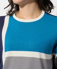 PZFGD13250 GEORGES RECH(ジョルジュ・レッシュ) カラーブロックインターシャニット ブルー系