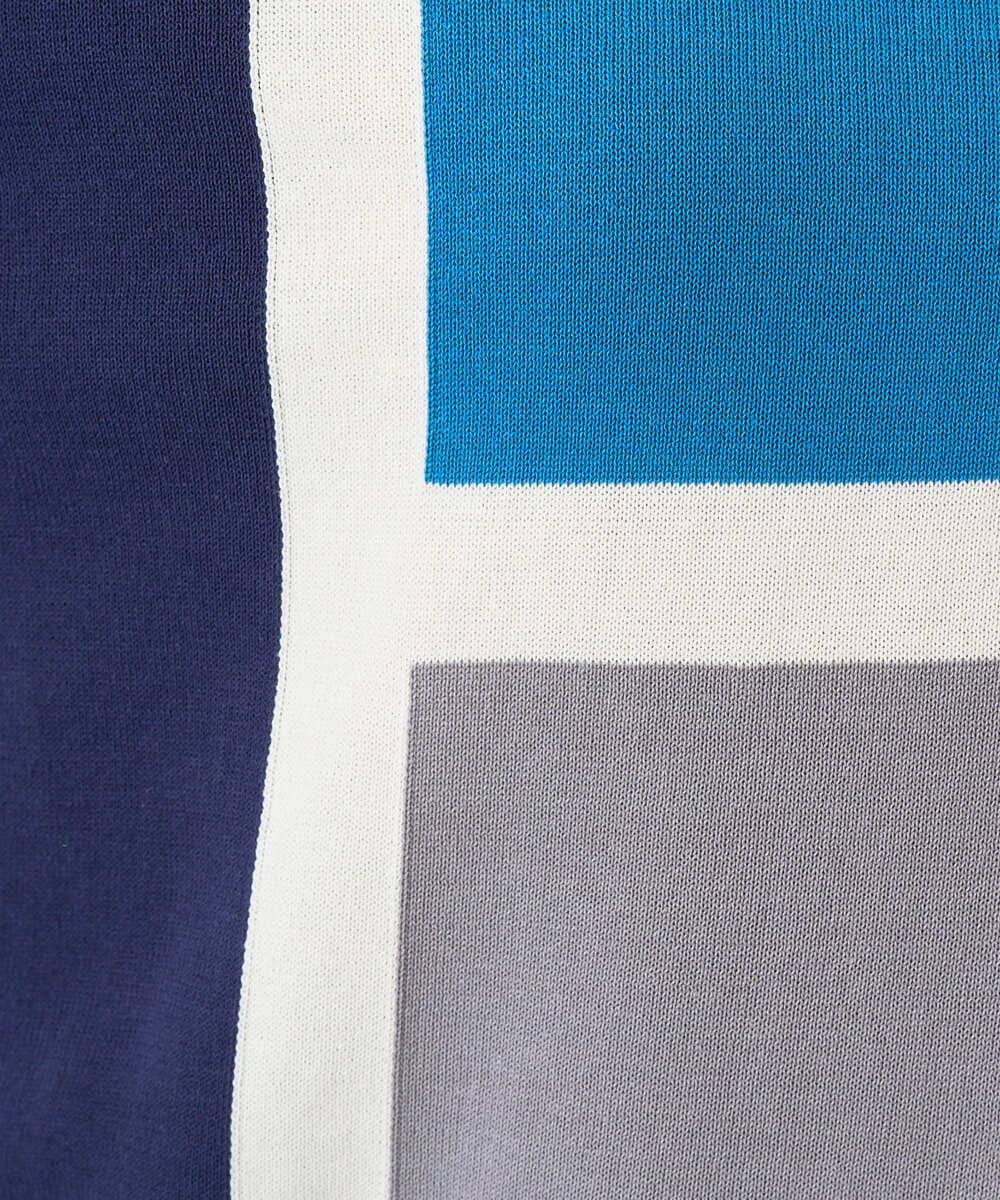 PZFGD13250 GEORGES RECH(ジョルジュ・レッシュ) カラーブロックインターシャニット ブルー系