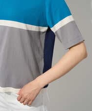 PZFGD13250 GEORGES RECH(ジョルジュ・レッシュ) カラーブロックインターシャニット ブルー系