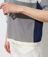 PZFGD13250 GEORGES RECH(ジョルジュ・レッシュ) カラーブロックインターシャニット ブルー系