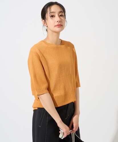 PZFGD15230   [日本製]ホールガーメントストレッチ5分袖ニット