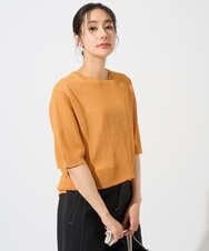 PZFGD15230 GEORGES RECH(ジョルジュ・レッシュ)  [日本製]ホールガーメントストレッチ5分袖ニット オレンジ