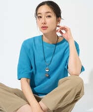 PZFGD15230 GEORGES RECH(ジョルジュ・レッシュ)  [日本製]ホールガーメントストレッチ5分袖ニット ブルー