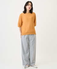 PZFGD15230 GEORGES RECH(ジョルジュ・レッシュ)  [日本製]ホールガーメントストレッチ5分袖ニット ブルー