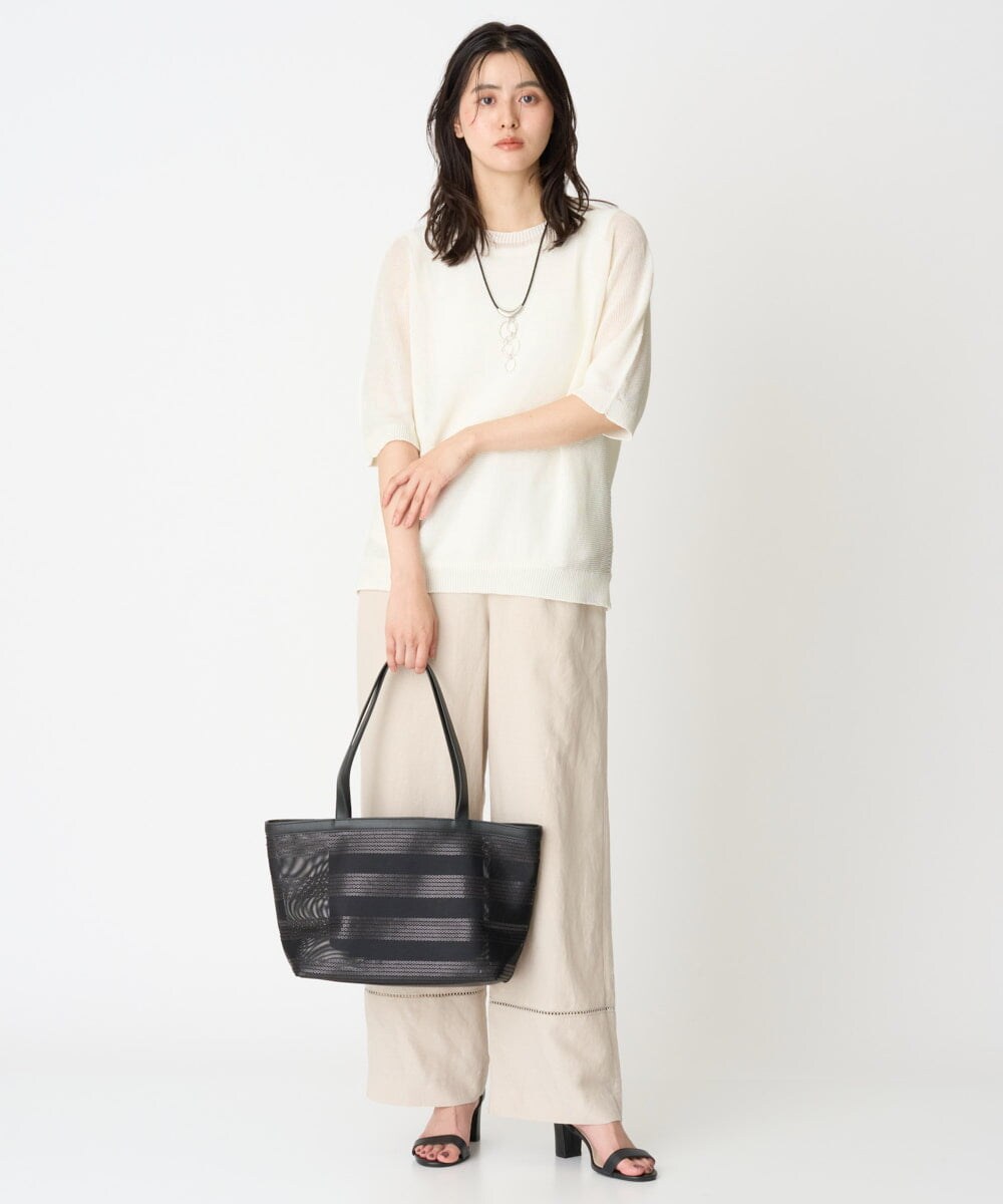 PZFGD15230 GEORGES RECH(ジョルジュ・レッシュ)  [日本製]ホールガーメントストレッチ5分袖ニット ブルー