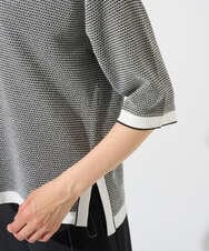 PZFGD19230 GEORGES RECH(ジョルジュ・レッシュ) スクエアジャカードキーネックニット ブラック