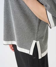 PZFGD19230 GEORGES RECH(ジョルジュ・レッシュ) スクエアジャカードキーネックニット ブラック