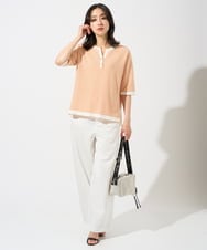 PZFGD19230 GEORGES RECH(ジョルジュ・レッシュ) スクエアジャカードキーネックニット ブラック