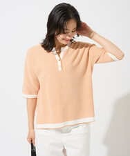 PZFGD19230 GEORGES RECH(ジョルジュ・レッシュ) スクエアジャカードキーネックニット ブラック