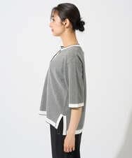 PZFGD19230 GEORGES RECH(ジョルジュ・レッシュ) スクエアジャカードキーネックニット ブラック