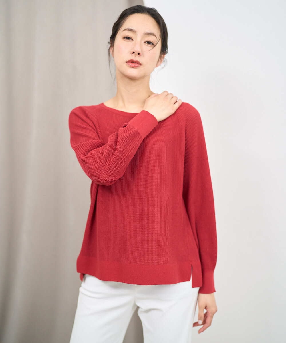 PZFGE43230 GEORGES RECH [アンサンブル対応]畦タック柄ニットプルオーバー