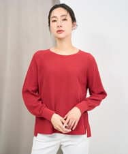PZFGE43230 GEORGES RECH(ジョルジュ・レッシュ) [アンサンブル対応]畦タック柄ニットプルオーバー レッド