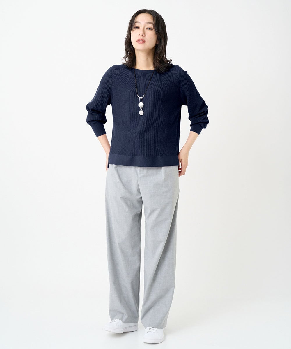 PZFGE43230 GEORGES RECH(ジョルジュ・レッシュ) [アンサンブル対応]畦タック柄ニットプルオーバー レッド