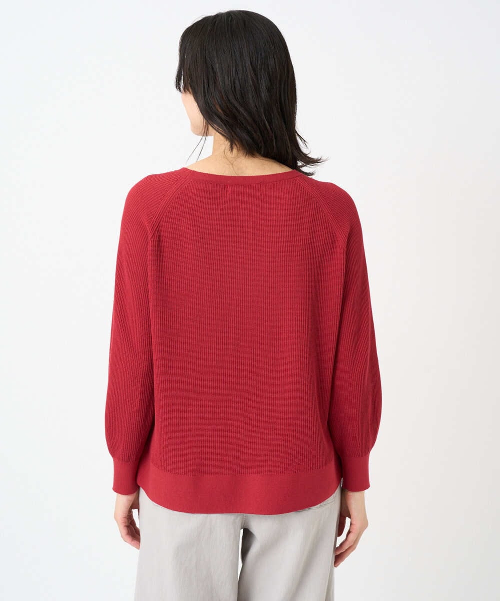 PZFGE43230 GEORGES RECH(ジョルジュ・レッシュ) [アンサンブル対応]畦タック柄ニットプルオーバー レッド