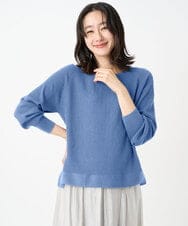 PZFGE43230 GEORGES RECH(ジョルジュ・レッシュ) [アンサンブル対応]畦タック柄ニットプルオーバー ブルー