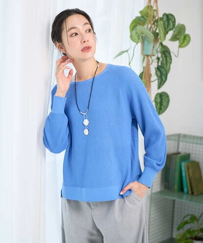 PZFGE43230 GEORGES RECH [アンサンブル対応]畦タック柄ニットプルオーバー