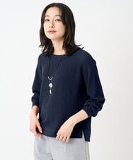 PZFGE43230 GEORGES RECH(ジョルジュ・レッシュ) [アンサンブル対応]畦タック柄ニットプルオーバー ネイビー