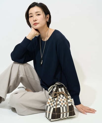 PZFGE43230 GEORGES RECH [アンサンブル対応]畦タック柄ニットプルオーバー