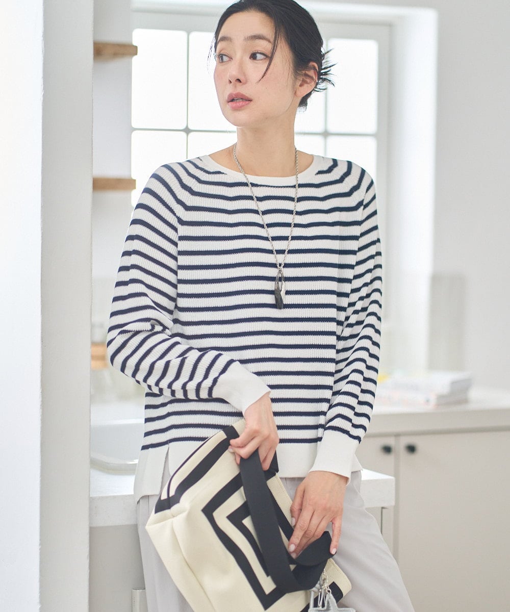 PZFGE43230 GEORGES RECH [アンサンブル対応]畦タック柄ニットプルオーバー