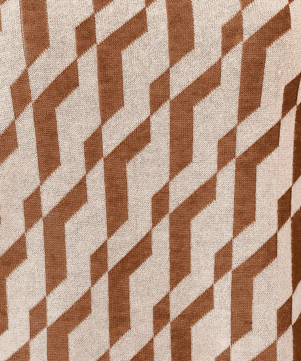 PZFGF53250 GEORGES RECH(ジョルジュ・レッシュ)  [日本製]ハイゲージ幾何ジャカードニット ネイビー