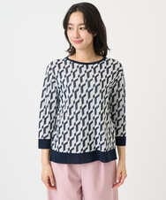 PZFGF53250 GEORGES RECH(ジョルジュ・レッシュ)  [日本製]ハイゲージ幾何ジャカードニット ネイビー