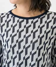 PZFGF53250 GEORGES RECH(ジョルジュ・レッシュ)  [日本製]ハイゲージ幾何ジャカードニット ネイビー