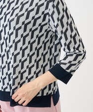 PZFGF53250 GEORGES RECH(ジョルジュ・レッシュ)  [日本製]ハイゲージ幾何ジャカードニット ネイビー