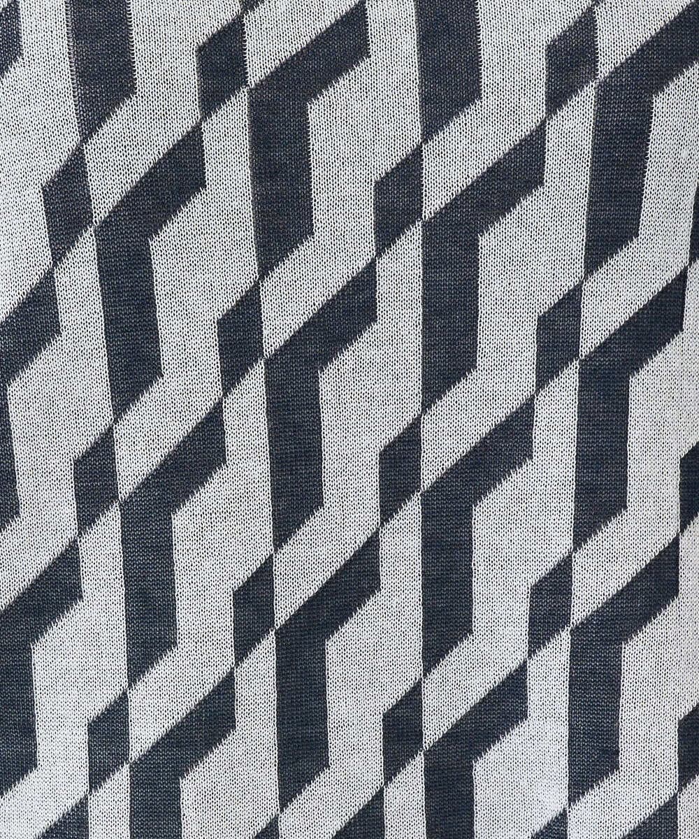 PZFGF53250 GEORGES RECH(ジョルジュ・レッシュ)  [日本製]ハイゲージ幾何ジャカードニット ネイビー