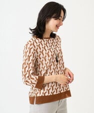 PZFGF53250 GEORGES RECH(ジョルジュ・レッシュ)  [日本製]ハイゲージ幾何ジャカードニット ベージュ