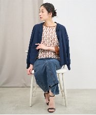 PZFGF53250 GEORGES RECH(ジョルジュ・レッシュ)  [日本製]ハイゲージ幾何ジャカードニット ベージュ