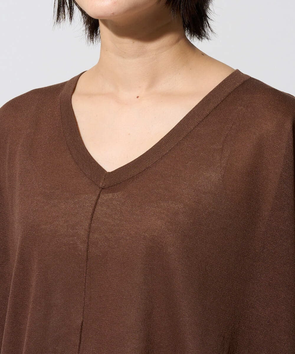 PZFGF56190 GEORGES RECH(ジョルジュ・レッシュ) ドルマンスリーブシアーニット ブラウン