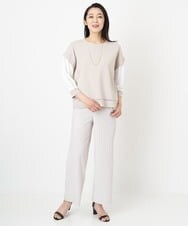 PZFGS03230 GEORGES RECH(ジョルジュ・レッシュ) [アンサンブル対応]刺繍ライン袖コンシャスニット グレージュ