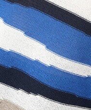 PZFGS05250 GEORGES RECH(ジョルジュ・レッシュ) [速乾]サンドウェーブ柄フレンチスリーブニット ブルー系