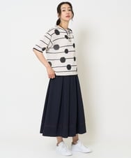 PZFHB07290 GEORGES RECH(ジョルジュ・レッシュ) ペーパーヤーンドット5分袖ニット アイボリー系