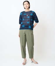 PZFHB07290 GEORGES RECH(ジョルジュ・レッシュ) ペーパーヤーンドット5分袖ニット アイボリー系