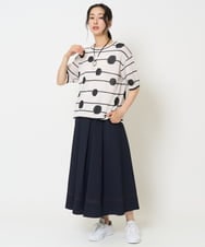 PZFHB07290 GEORGES RECH(ジョルジュ・レッシュ) ペーパーヤーンドット5分袖ニット アイボリー系