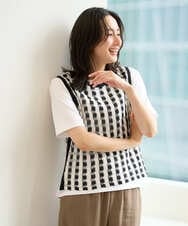 PZFHE65230 GEORGES RECH(ジョルジュ・レッシュ)  [2点セット]レイヤードチェックニットベスト ホワイト系