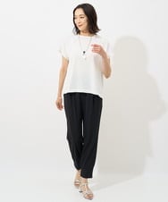 PZFHW37230 GEORGES RECH(ジョルジュ・レッシュ) オーガンジーシアーフレンチスリーブニット ブラック