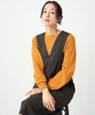 PZFJB47230 GEORGES RECH(ジョルジュ・レッシュ)  [日本製]ガーター編みニットプルオーバー ブラウン