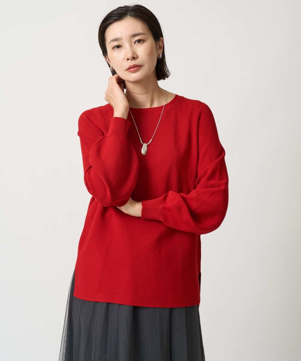 PZFJB47230 GEORGES RECH(ジョルジュ・レッシュ)  [日本製]ガーター編みニットプルオーバー ブラウン