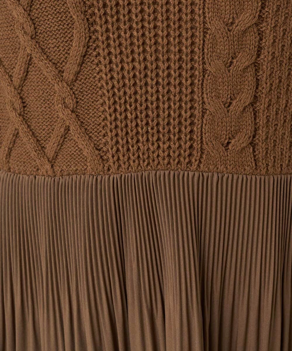 PZFJB48290 GEORGES RECH(ジョルジュ・レッシュ) プリーツ切替ケーブルチュニックニット ブラック