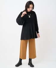 PZFJB48290 GEORGES RECH(ジョルジュ・レッシュ) プリーツ切替ケーブルチュニックニット ブラック