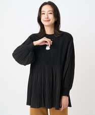 PZFJB48290 GEORGES RECH(ジョルジュ・レッシュ) プリーツ切替ケーブルチュニックニット ブラック